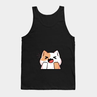 happy cat, there my coffee, cat coffee mug Tank Top